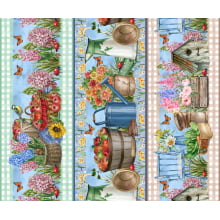 Tricoline Digital Barrados Jardim - A3202