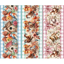 Tricoline Digital Barrados Passaros - A3201