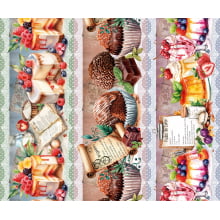 Tricoline Digital Barrados Receitas da Vovó - A3198