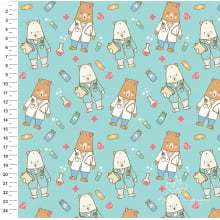 Tecido Tricoline Urso Medicina 9100e3163 - Ana Campana