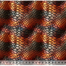 Tecido Sarja Impermeável Animal Print Cobra 1 Marrom  3D