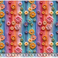 Tecido Sarja Impermeável Floral Trico Colors 3D