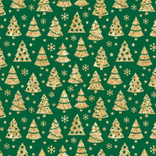 Árvore Natal Dourado Fundo Verde 1276 Var59