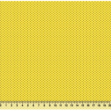 Tecido Tricoline Bolinha Micro Fundo Amarelo bola preta 2333 Var01