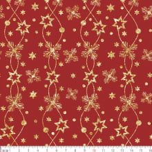Estrelas e Flocos Vermelho com Dourado 1359 Var58