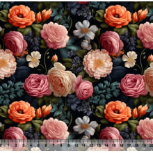 Tecido Tricoline Floral 3D 03 - 81233