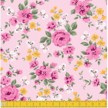 Floral Pink Fundo Rosa 8049 Var01