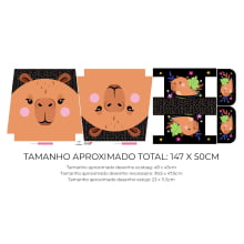 Tecido Painel Ecobag Estojo Capivara Fundo Preto - Meia Tigela