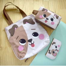 Tecido Painel Ecobag Estojo Capivara Fundo Tiffany - Meia Tigela