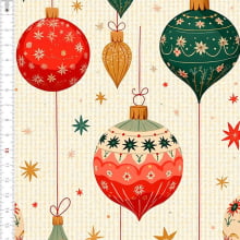 Tecido Tricoline Bolas de Natal 8132001