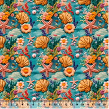 Tecido Tricoline Digital Estampado Fundo do Mar 95913