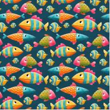 Tecido Tricoline Digital Peixes - Cris de Marchi 9100e7368