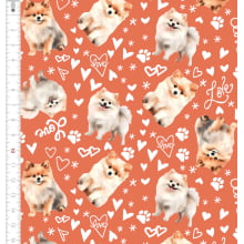 Tecido Tricoline Dogs Spitz 9100e10983