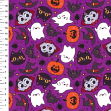 Tecido Tricoline Halloween - Meia Tigela 9100e4889