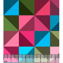 Tecido Tricoline Quadrado e Triangulos Coloridos - Cris de Marchi 9100e9979