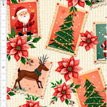 Tecido Tricoline Selos de Natal 8133001
