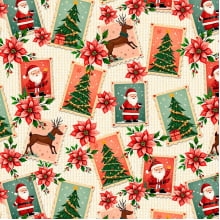 Tecido Tricoline Selos de Natal 8133001