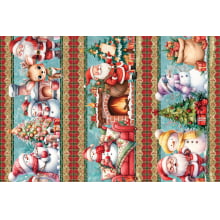 Tricoline Barrado Casa do Papai Noel 55cm x 1,50mt