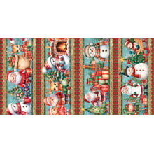 Tricoline Barrado Casa do Papai Noel 55cm x 1,50mt Tricoline Barrado Casa do Papai Noel 55cm x 1,50mt