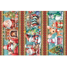 Tricoline Barrado Casa do Papai Noel 55cm x 1,50mt