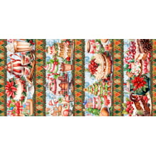 Tricoline Barrado Natal Delícia 55cm x 1,50mt