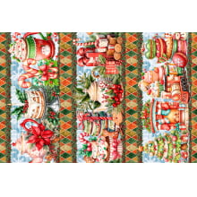 Tricoline Barrado Natal Delícia 55cm x 1,50mt