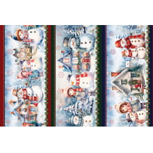 Tricoline Barrado Snowman Bonecos de Neve 55cm x 1,50mt Tricoline Barrado Snowman Bonecos de Neve 55cm x 1,50mt