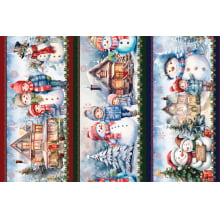 Tricoline Barrado Snowman Bonecos de Neve 55cm x 1,50mt