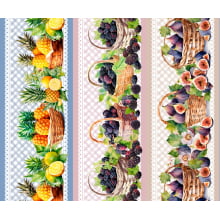 Tricoline Digital Barrado Cesta de Frutas - 95922