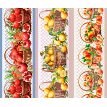 Tricoline Digital Barrado Cesta de Frutas - 95922