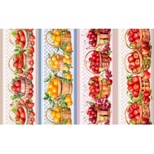 Tricoline Digital Barrado Cesta de Frutas - 95922
