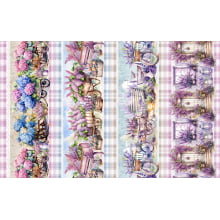 Tricoline Digital Barrado Lavanda - 95927