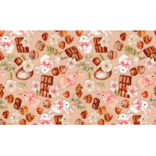 Tricoline Digital Páscoa Coelhos e Ovos - A1213