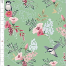 Tricoline Estampada Beija Flor 9050v109 Tricoline Estampada Beija Flor 9050v109
