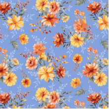 Tricoline Estampada Flores Fundo Azul 9050v116