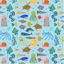 Tricoline Estampada Fundo do Mar 9050v158