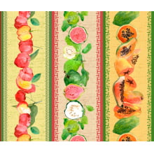 Tricoline Estampado Barrado Frutas - 78822 - Estúdio Dzen