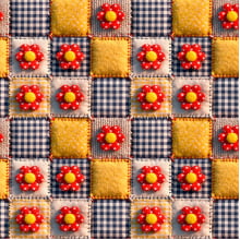 Tricoline Festa Junina Patch Xadrez Flores 9050V465