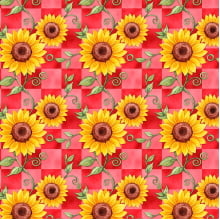 Tricoline Festa Junina Xadrez Vermelho Margarida 9050V468