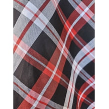 Tecido Tricoline Camisaria Fio Tinto Xadrez 100% Algodão Vermelho Branco e Preto