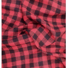 Tecido Xadrez Flanela Vermelho e Preto 2cm 50% Algodão 50% Polyester