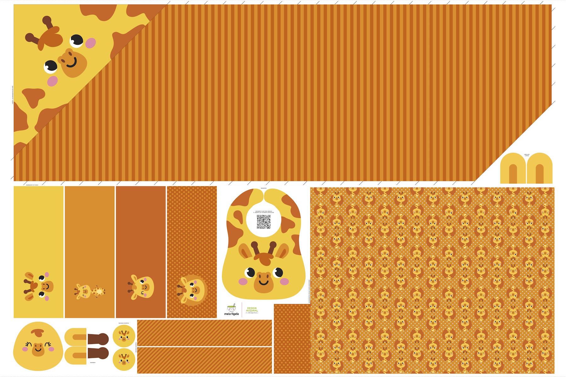Painel Kit Toalha Bebê Girafa - Meia Tigela