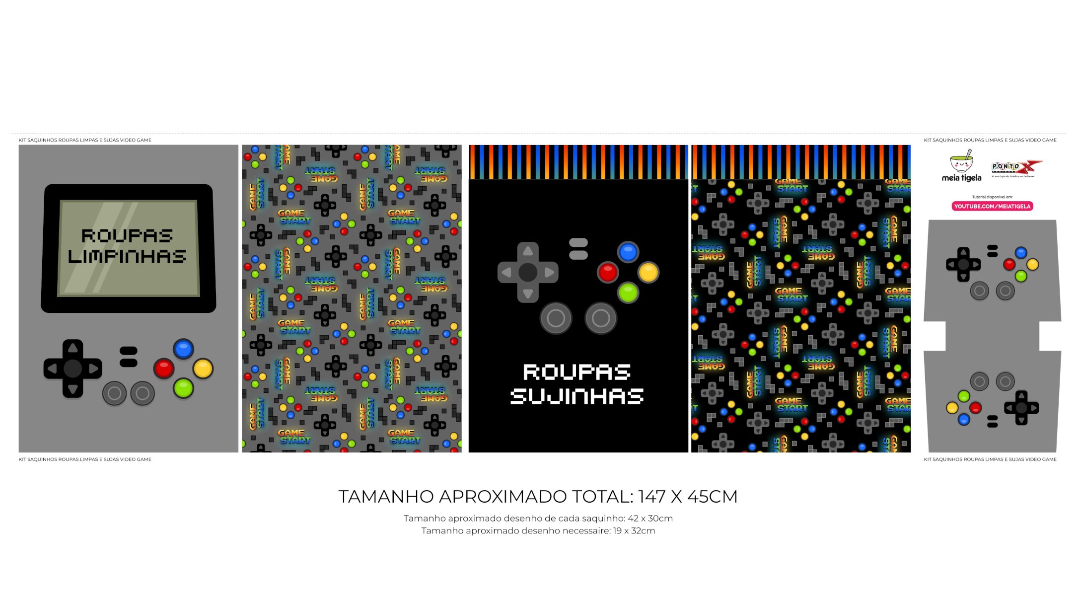 Saquinho Roupa Limpa/Suja Games Coleção Fantasia - Meia Tigela