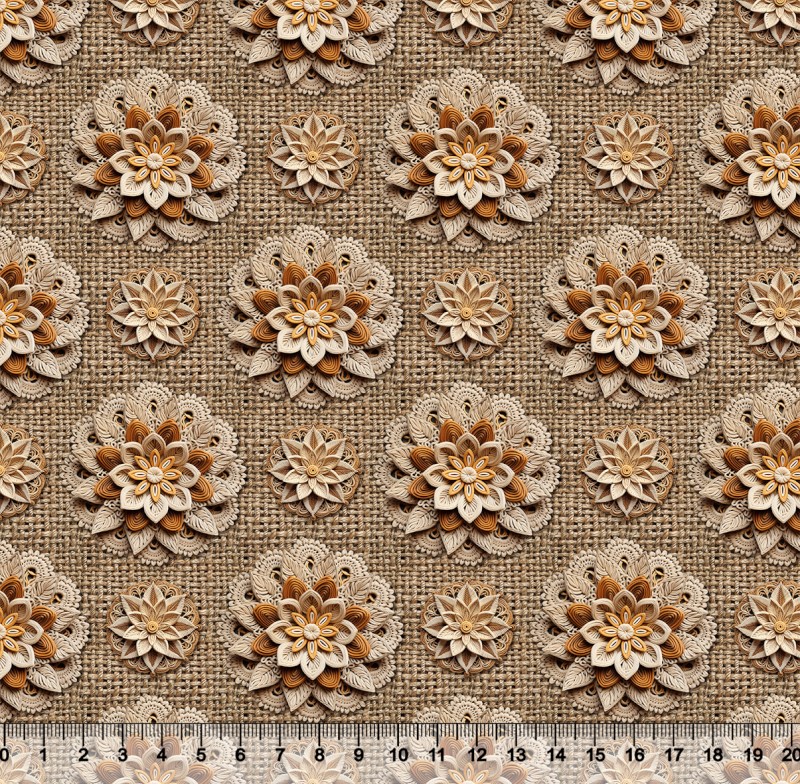 Sarja Estampada Impermeável Mandalas Rústicas 3D  9100e12389s