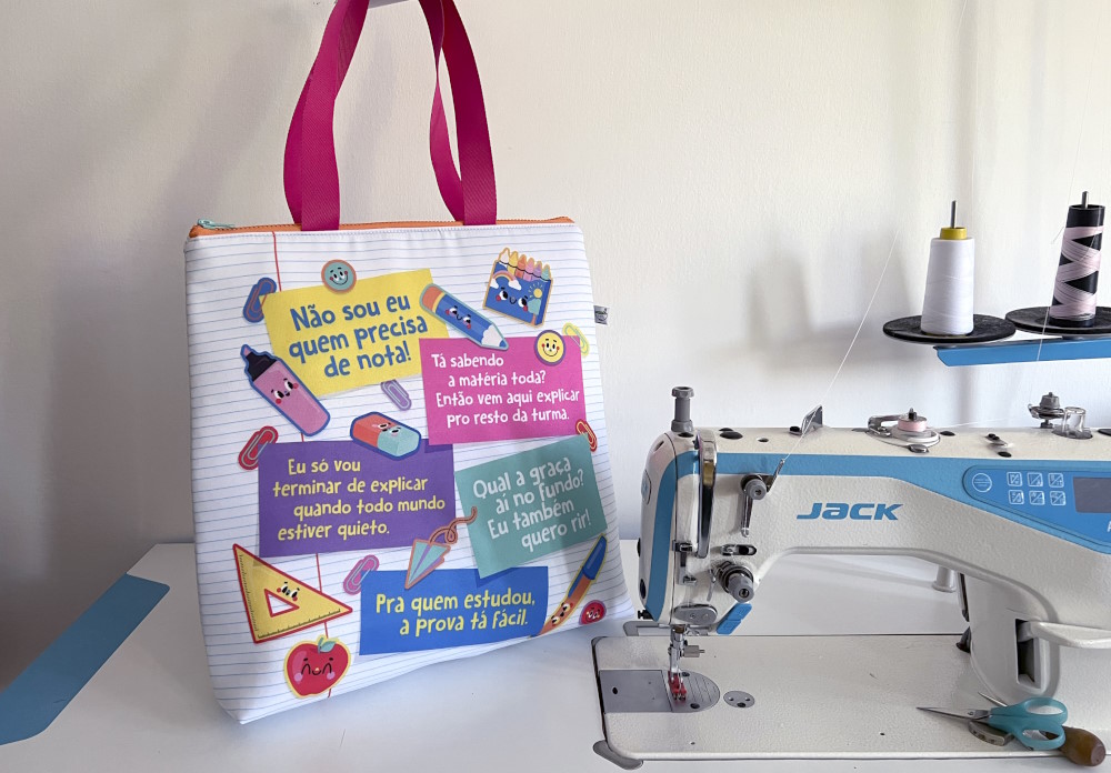 Tecido Painel Ecobag Dia dos Professores - Meia Tigela
