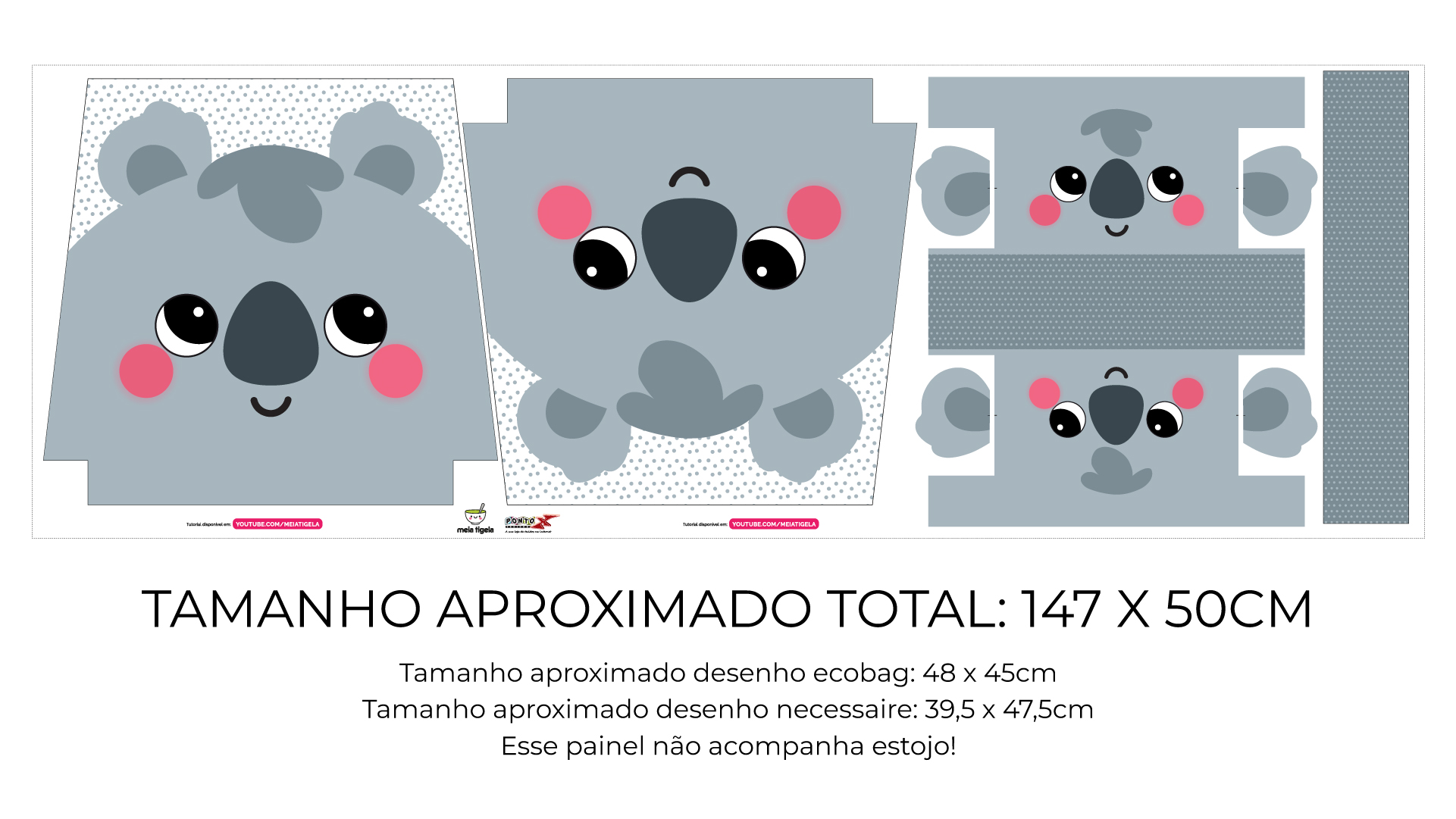 Painel Estojo - Meia Tigela - Panda