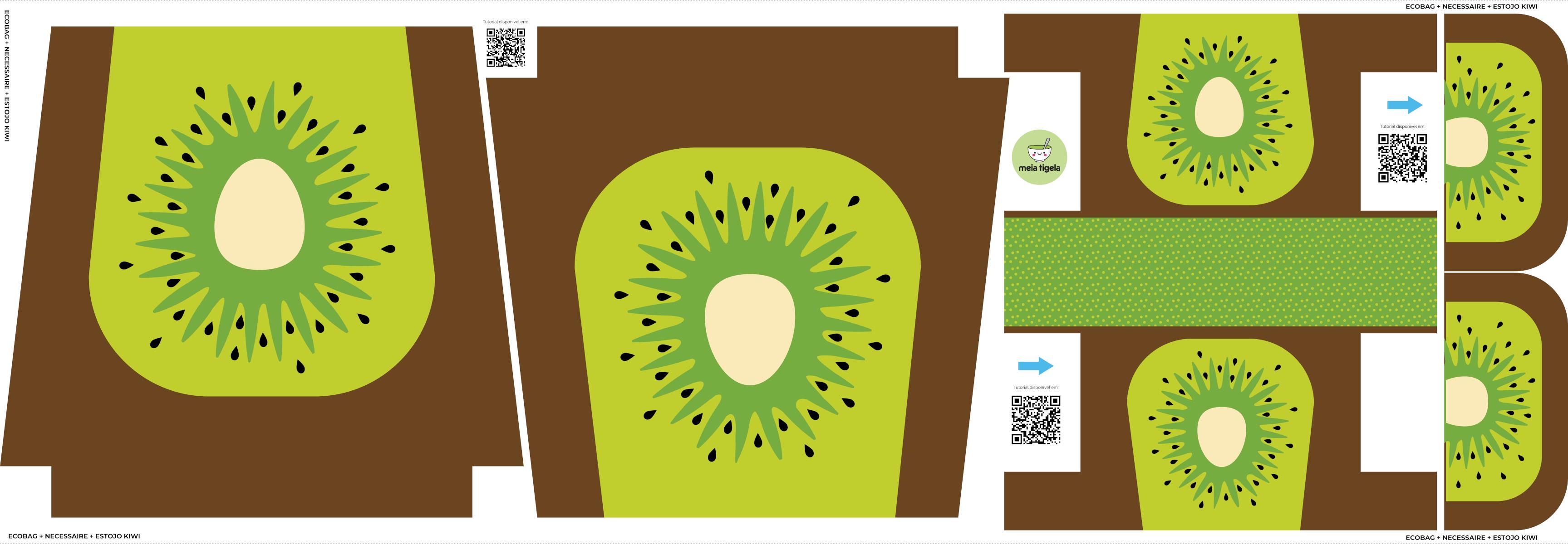Tecido Painel Ecobag Estojo Kiwi - Meia Tigela