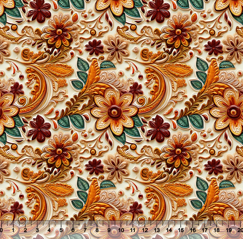 Tecido Sarja Impermeável Flores de Inverno - 3D 85704 DZ