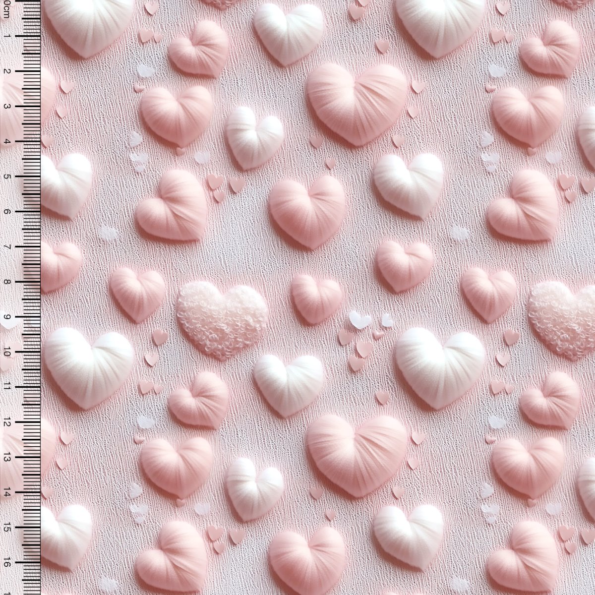 Tecido Tricoline Corações Fundo Rosa