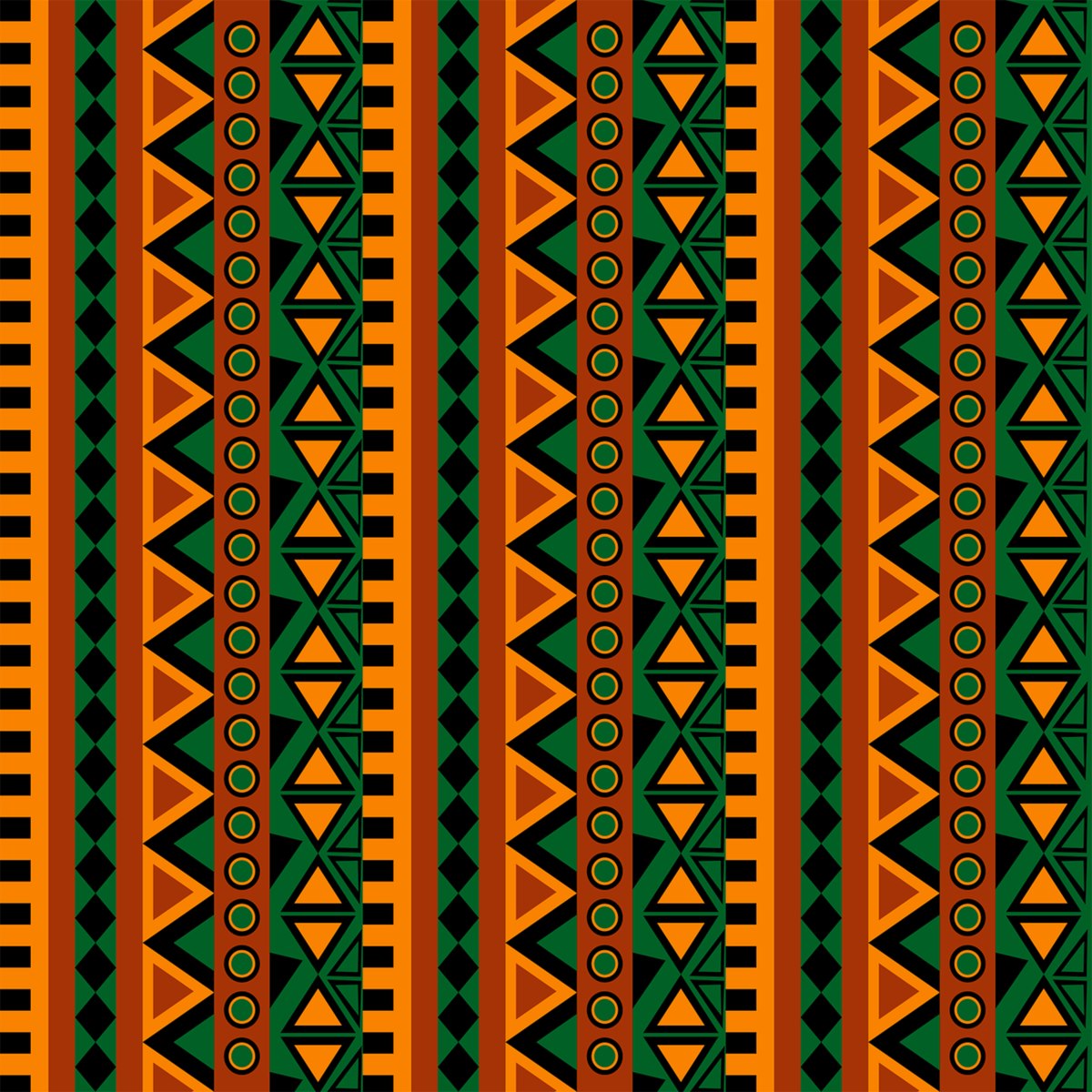 Tecido Tricoline Digital Africa Verde Laranja 89255